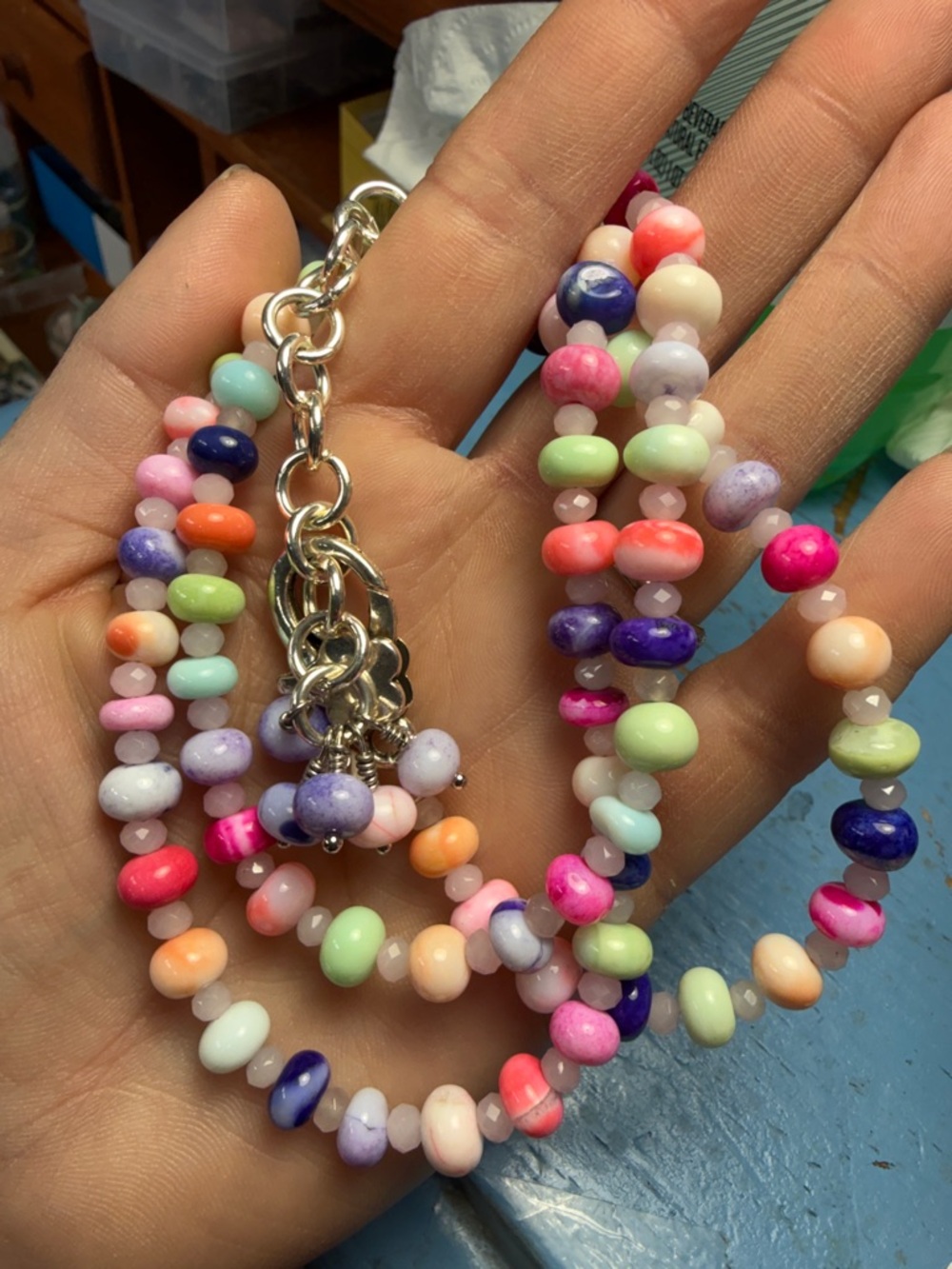 Colorful Mookaite Beaded Necklace / bracelet - Picture 8 of 10